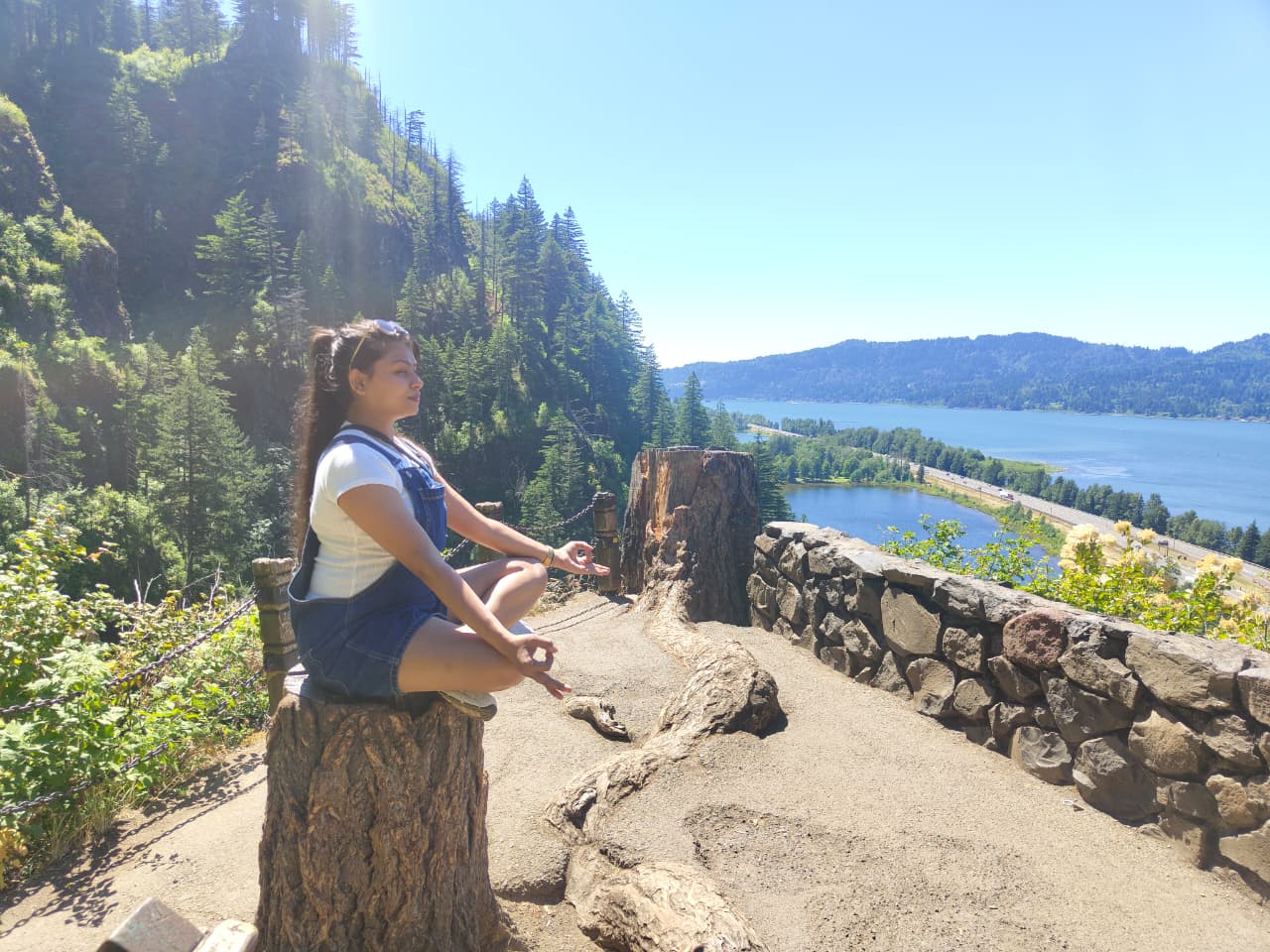 Meditating above a river